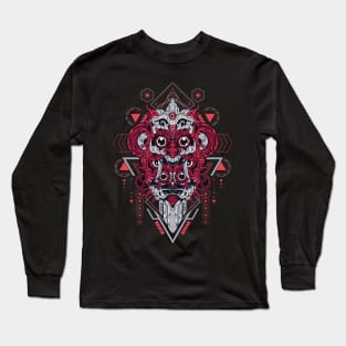Fujin & Raijin head - Sacred Geometry Long Sleeve T-Shirt